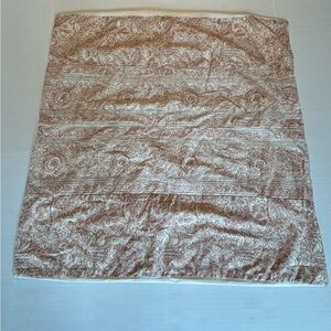 Pottery Barn Pink Cream Printed Euro Pillow Cover Cotton Size 26x26”